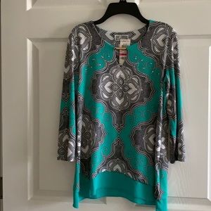 JM Collection Petite Top with Embellishments